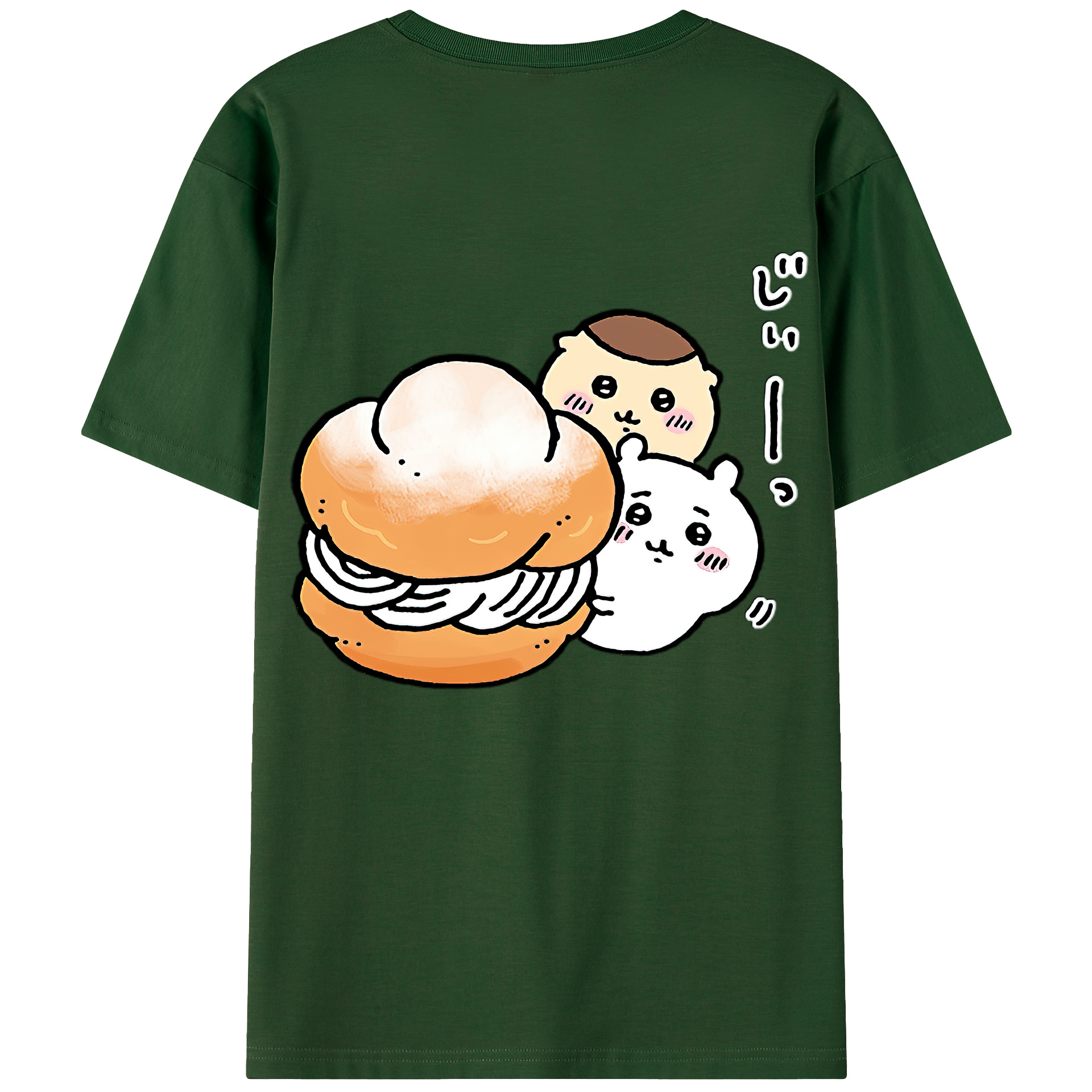 （画像用） ちいかわ くりまんじゅう Chii-kawa kuri manjū 綿100％半袖Tシャツ（背面プリント）